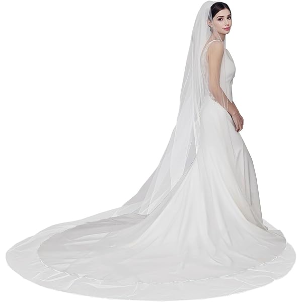 Wedding Veil 1 Tier Long Bridal Veil Floor cathedral with